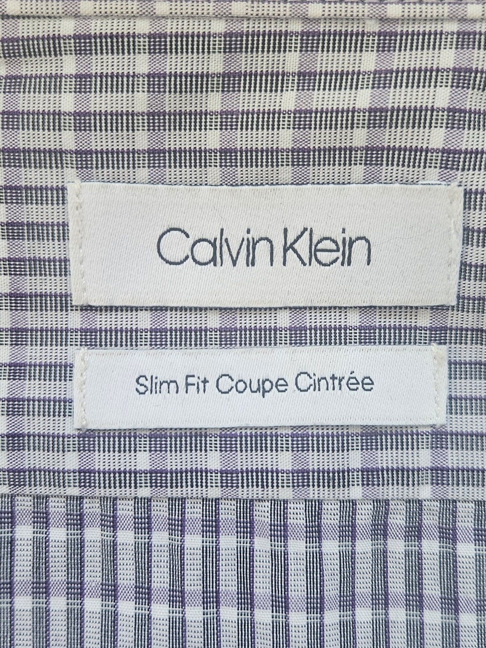 Calvin Klein Light Blue & White Micro-Check Dress Shirt - Picture 3 of 4